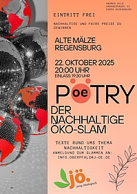 Ankündigungsplakat Poetry Slam Junge Ökologen Oberpfalz